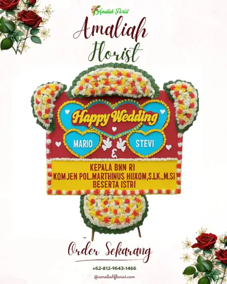 Papan Bunga Pernikahan Riang Gede